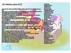 Size: 1750x1300 | Tagged: safe, imported from derpibooru, apple bloom, applejack, derpy hooves, discord, fluttershy, king sombra, pinkie pie, queen chrysalis, rainbow dash, rarity, scootaloo, sweetie belle, trixie, twilight sparkle, birthday game, exploitable meme, meme