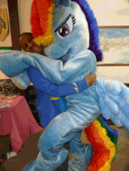 Size: 720x960 | Tagged: safe, artist:judhudson, imported from derpibooru, rainbow dash, human, animated, brony, fursuit, humping, irl, irl human, photo