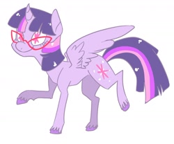 Size: 1280x1063 | Tagged: safe, artist:ellared, imported from derpibooru, twilight sparkle, alicorn, pony, female, glasses, mare, solo, twilight sparkle (alicorn), unshorn fetlocks, wingding eyes