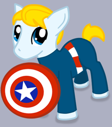 Size: 329x374 | Tagged: safe, artist:licklesoxy, imported from derpibooru, pony, captain america, ponified, shield, solo