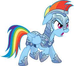 Size: 5618x5000 | Tagged: safe, artist:spier17, imported from derpibooru, rainbow dash, pegasus, pony, absurd resolution, angry, armor, female, floppy ears, mare, simple background, solo, transparent background, vector