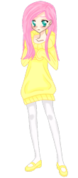 Size: 291x660 | Tagged: safe, artist:danteskitten, imported from derpibooru, fluttershy, human, clothes, female, humanized, solo, sweater, sweatershy