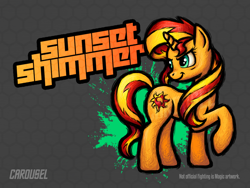 Size: 1024x768 | Tagged: safe, artist:carousel, imported from derpibooru, sunset shimmer, pony, unicorn, fighting is magic, female, solo, style emulation