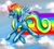 Size: 3312x3000 | Tagged: safe, artist:corelle-vairel, imported from derpibooru, rainbow dash, pegasus, pony, cloud, female, flying, goggles, grin, high res, mare, rainbow trail, signature, sky, smiling, solo, spread wings, wings, wonderbolts uniform