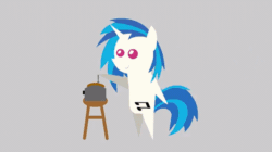 Size: 636x356 | Tagged: safe, artist:chicken-cake, imported from derpibooru, vinyl scratch, pony, unicorn, animated, ash, death, disintegration, dumb ways to die, electrocution, eyeball, eyes, female, fork, incineration, mare, pointy ponies, solo, toaster