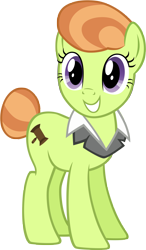 Size: 3000x5154 | Tagged: safe, artist:m99moron, imported from derpibooru, lady justice, swift justice, earth pony, pony, absurd resolution, background pony, cute, female, mare, simple background, smiling, solo, suit collar, tail bun, transparent background, vector