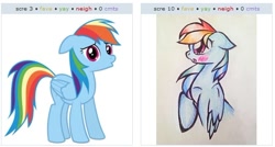 Size: 526x281 | Tagged: safe, imported from derpibooru, rainbow dash, exploitable meme, juxtaposition, juxtaposition win, meme, selfcest