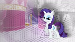 Size: 1920x1080 | Tagged: safe, artist:lucarious, imported from derpibooru, rarity, carousel boutique, female, solo, vector, wallpaper
