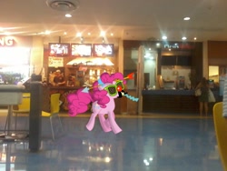 Size: 1600x1200 | Tagged: safe, artist:usbac, imported from derpibooru, pinkie pie, human, irl, irl human, mall, photo, ponies in real life, restaurant, tables, vector