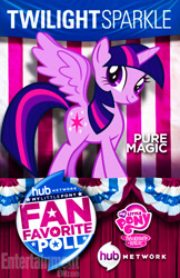 Size: 612x946 | Tagged: safe, imported from derpibooru, twilight sparkle, alicorn, pony, female, mare, promo, san diego comic con, solo, the hub, twilight sparkle (alicorn)