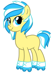 Size: 764x1010 | Tagged: safe, artist:pepooni, imported from derpibooru, oc, oc only, oc:ring runner, pony, blank flank, female, mare, roller skates, simple background, skates, solo, transparent background, vector