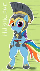 Size: 2160x3840 | Tagged: safe, artist:neko-me, imported from derpibooru, commander hurricane, rainbow dash, pegasus, pony, belt, bipedal, female, mare, signature, solo, standing