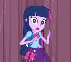 Size: 400x350 | Tagged: safe, imported from derpibooru, screencap, twilight sparkle, equestria girls, equestria girls (movie), equestria girls prototype, female, prototype, shocked, solo