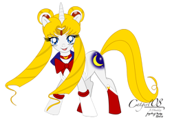 Size: 900x628 | Tagged: safe, artist:catgirl08, imported from derpibooru, pony, ponified, sailor moon, solo