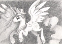 Size: 2274x1632 | Tagged: safe, artist:judymurphy, imported from derpibooru, princess celestia, female, solo, traditional art