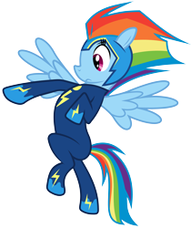 Size: 5036x6000 | Tagged: safe, artist:masem, imported from derpibooru, rainbow dash, zapp, season 4, absurd resolution, clothes, costume, female, power ponies, power rangers, simple background, solo, speculation, tight clothing, transparent background, vector