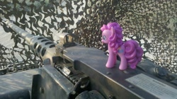 Size: 1246x700 | Tagged: safe, imported from derpibooru, pinkie pie, gun, irl, military, photo, toy