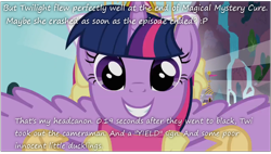 Size: 1068x608 | Tagged: safe, edit, edited screencap, imported from derpibooru, screencap, twilight sparkle, alicorn, pony, magical mystery cure, camera man, clothes, coronation dress, dress, duckling, female, flying, flying at you, grin, insane pony thread, looking at you, mare, smiling, smiling at you, solo, tumblr, twilight sparkle (alicorn), wings