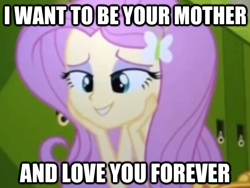 Size: 478x359 | Tagged: safe, edit, edited screencap, imported from derpibooru, screencap, fluttershy, equestria girls, equestria girls (movie), cropped, female, fluttermom, image macro, solo