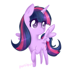 Size: 894x894 | Tagged: safe, artist:ponibun, imported from derpibooru, twilight sparkle, alicorn, pony, chibi, female, mare, simple background, solo, transparent background, twilight sparkle (alicorn)