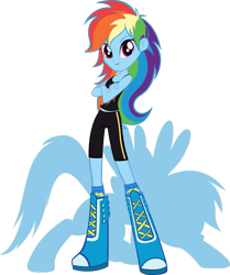 Size: 905x1080 | Tagged: safe, artist:rariedash, imported from derpibooru, rainbow dash, equestria girls, alternate design, clothes, compression shorts, female, solo