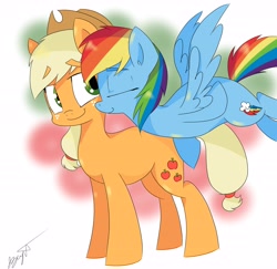 Size: 4622x4500 | Tagged: safe, artist:bloodyhellhayden, imported from derpibooru, applejack, rainbow dash, absurd resolution, appledash, female, lesbian, shipping, thick eyebrows