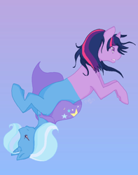 Size: 780x992 | Tagged: safe, artist:ponieyloopiey, imported from derpibooru, trixie, twilight sparkle, yin-yang