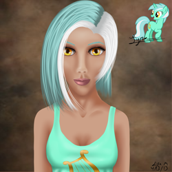 Size: 3000x3000 | Tagged: safe, artist:shadowpaint-lisam, imported from derpibooru, lyra heartstrings, human, female, humanized, solo, uncanny valley