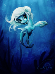 Size: 1249x1677 | Tagged: safe, artist:lillayfran, imported from derpibooru, oc, oc only, merpony, solo, underwater