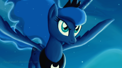 Size: 600x337 | Tagged: safe, artist:feujenny07, imported from derpibooru, princess luna, children of the night, female, solo