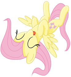 Size: 2300x2500 | Tagged: safe, artist:transparentpony, imported from derpibooru, fluttershy, ^^, cute, eyes closed, female, lying down, on back, shyabetes, solo