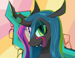 Size: 1045x808 | Tagged: safe, artist:pashoo, imported from derpibooru, princess cadance, queen chrysalis, changeling, character to character, disguise, disguised changeling, fake cadance, solo, transformation