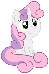 Size: 3500x5250 | Tagged: safe, artist:bobdude0, artist:pikamander2, imported from derpibooru, sweetie belle, pony, unicorn, absurd resolution, cute, diasweetes, female, filly, looking at something, simple background, sitting, smiling, solo, transparent background, vector