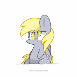 Size: 500x500 | Tagged: safe, artist:php56, imported from derpibooru, derpy hooves, pegasus, pony, animated, blinking, chibi, cute, derpabetes, female, mare, simple background, solo, sparkles, underp, white background