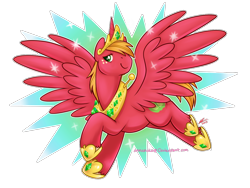 Size: 1200x900 | Tagged: safe, artist:onnanoko, imported from derpibooru, big macintosh, alicorn, pony, alicornified, bigmacicorn, hilarious in hindsight, male, princess, princess big mac, race swap, solo