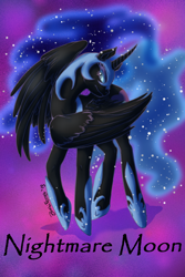 Size: 600x900 | Tagged: safe, artist:zombiferret, imported from derpibooru, nightmare moon, female, solo