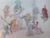 Size: 1280x960 | Tagged: artist needed, safe, artist:dragon0693, imported from derpibooru, oc, oc only, oc:chinook, oc:fourcannon, oc:honey rose, oc:liven up, oc:mary o'nette, oc:quicksilver, pegasus, pony, unicorn, zebra, cute, eyes closed, floppy ears, frown, horn, licking, mouth hold, nom, one eye closed, open mouth, pegasus oc, ponies riding zebras, pony hat, rearing, riding, sitting, smiling, sword, tail bite, traditional art, unicorn oc, weapon, wings, wink, zebra oc