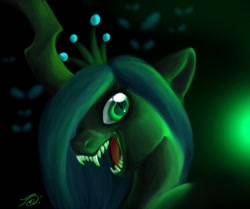 Size: 1266x1059 | Tagged: safe, artist:ladybd, imported from derpibooru, queen chrysalis, changeling, changeling queen, crown, fangs, female, jewelry, regalia, solo