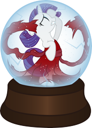 Size: 4166x5766 | Tagged: safe, artist:shadyhorseman, imported from derpibooru, rarity, pony, unicorn, absurd resolution, bipedal, clothes, dress, eyes closed, female, imaginaerum, nightwish, red dress, simple background, snow globe, solo, transparent background