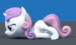 Size: 500x300 | Tagged: safe, artist:uncommented, imported from derpibooru, sweetie belle, pony, 3d, 3d model, animated, blender, butt, female, plot, scootie belle, solo
