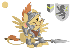 Size: 2800x1936 | Tagged: safe, artist:equestria-prevails, imported from derpibooru, oc, oc only, oc:decima, sphinx, armor, behaving like a dog, cute, one eye closed, paw pads, paws, reference sheet, scratching, scratching with hind leg, shield, simple background, solo, spear, sphinx oc, transparent background, underpaw, weapon