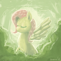 Size: 1280x1280 | Tagged: safe, artist:amnestie, deleted from derpibooru, imported from derpibooru, fluttershy, bush, simple background, solo