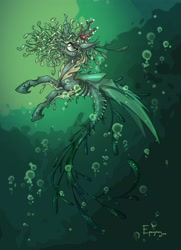 Size: 2481x3424 | Tagged: dead source, safe, artist:jackjacko-eponymous, imported from derpibooru, queen chrysalis, changeling, hybrid, merpony, sea pony, seapony (g4), beautiful, bubble, clothes, coral, crepuscular rays, digital art, dorsal fin, eyeshadow, female, fin, fin wings, fins, fish tail, flowing mane, flowing tail, g4, green eyes, green mane, green tail, green wings, high res, horn, lidded eyes, looking at you, makeup, mare, ocean, open mouth, open smile, scales, seaponified, seapony chrysalis, seaweed, see-through, signature, smiling, smiling at you, solo, species swap, spread wings, sunlight, swimming, tail, underwater, water, wings