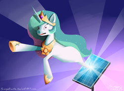 Size: 1024x752 | Tagged: safe, artist:tierraverde, imported from derpibooru, princess celestia, female, solar panel, solo