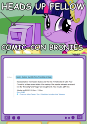 Size: 564x800 | Tagged: safe, imported from derpibooru, twilight sparkle, alicorn, pony, comic con, exploitable meme, female, mare, meme, san diego comic con, tv meme, twiface, twilight sparkle (alicorn)