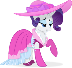 Size: 920x868 | Tagged: safe, artist:regolithx, imported from derpibooru, rarity, clothes, dress, female, gloves, hat, simple background, solo, transparent background, vector