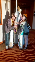 Size: 720x1280 | Tagged: safe, imported from derpibooru, princess celestia, human, convention, cosplay, everfree northwest, griffin lewis, irl, irl human, jenny nicholson, photo, the burdened
