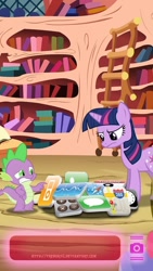 Size: 640x1136 | Tagged: safe, artist:trebory6, imported from derpibooru, spike, twilight sparkle, golden oaks library, iphone 5, iphone 5 wallpaper, iphone wallpaper, lock screen