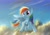 Size: 2000x1400 | Tagged: safe, artist:bioniclegahlok, imported from derpibooru, rainbow dash, cloud, cloudy, female, freedom, sky, solo, sun