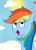 Size: 1700x2338 | Tagged: safe, artist:anthiflex, imported from derpibooru, rainbow dash, cloud, cloudy, female, heart, solo, sun